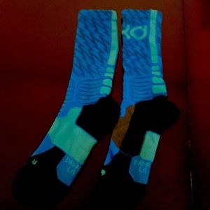 Kevin Durant Nike Elite Socks Thunder Blue Size Large M 6-12